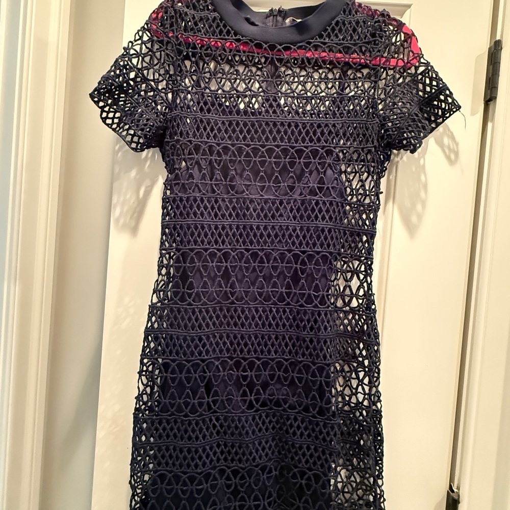 Lucy Paris Midnight Blue Crochet Dress